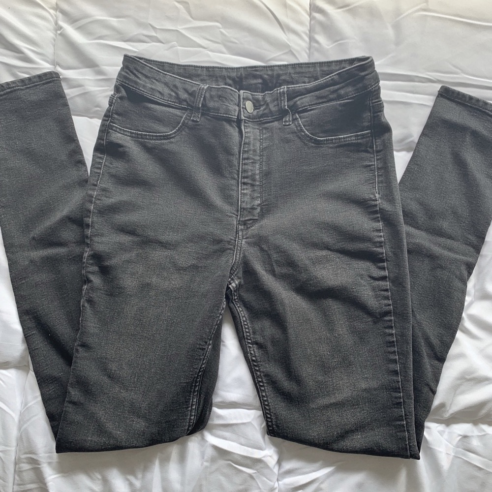 High-Waisted Black Jeans